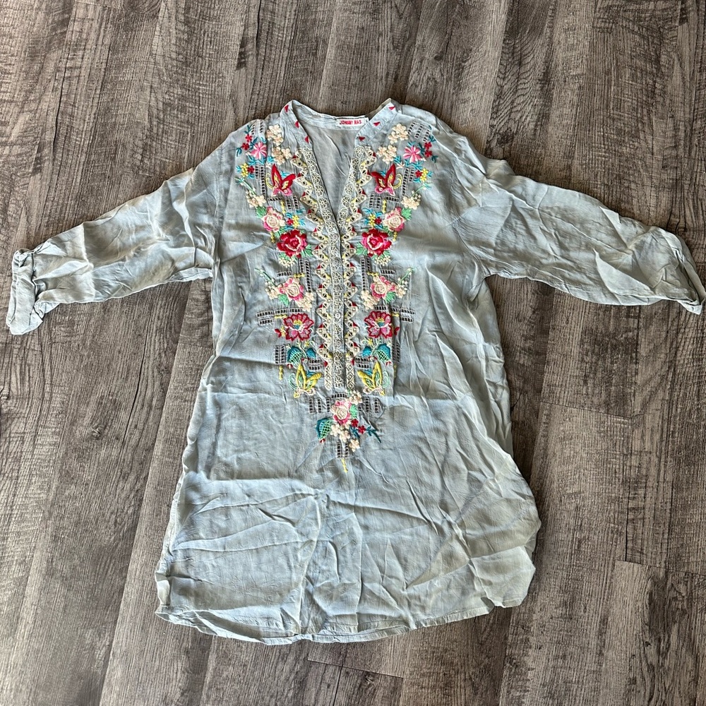 Johnny Was embroidered tunic top